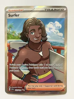 Surfer 235/191 Surging Sparks SSP EN Full Art Ultra Rare Trainer Pokemon NM/Mint - Image 1