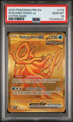 2025 POKEMON PRE EN-PRISMATIC EVOLUTIONS HYPER RARE #178 WALKING WAKE EX PSA 10 - Image 1