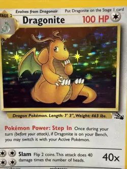 Pokemon Dragonite Fossil Holo Rare 4/62 100 HP Wizards of the Coast Near Mint - Image 2