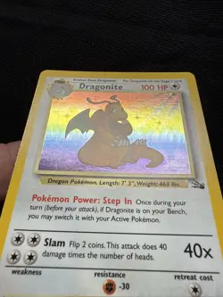 Pokemon Dragonite Fossil Holo Rare 4/62 100 HP Wizards of the Coast Near Mint - Image 3