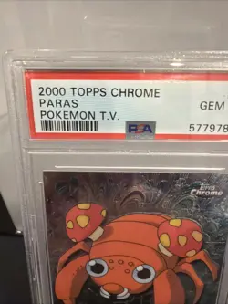 2000 Pokemon Game Topps Chrome Paras TV Rare #46 GEM 10 - Image 2
