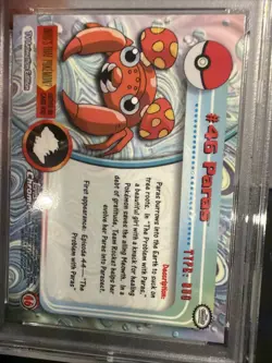 2000 Pokemon Game Topps Chrome Paras TV Rare #46 GEM 10 - Image 5