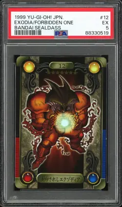 PSA 5 - 1999 YU-GI-OH! JAPANESE BANDAI SEALDASS 12 EXODIA THE FORBIDDEN ONE - Image 1
