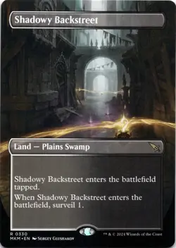 Shadowy Backstreet BORDERLESS Murders at Karlov Manor Magic MTG NM - Image 1