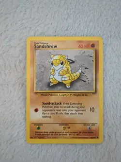 Sandshrew 62/102 Base Set Unlimited WOTC Vintage Pokemon LP - Image 1