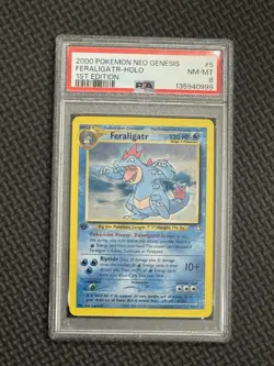2000 Pokemon Neo Genesis Holo Rare Feraligatr First Edition 5/62 PSA 8 - Image 1