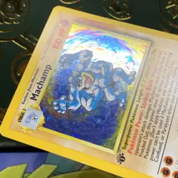 1999 Pokemon TCG Base Set Machamp Holo 1st Edition 8/102 LP - Image 4