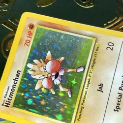 Vintage WOTC Pokemon TCG Base Set Holo Hitmonchan 7/102 LP - Image 3
