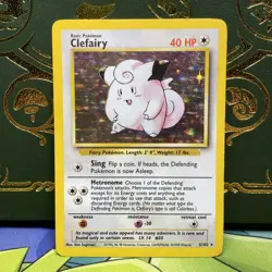 Pokemon 1999 Clefairy Holo Rare Base Set 5/102 MP - Image 1