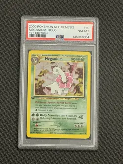 2000 Pokemon Neo Genesis Holo Rare Meganium First Edition 10/111 PSA 8 - Image 1