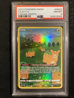 2023 Pokemon SWSH Crown Zenith Ditto Galarian Gallery #GG22/GG70 PSA 8 - Image 1