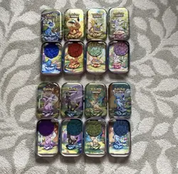 Pokemon Prismatic Evolutions 8x Official Empty Mini Tins Set Display | No Packs - Image 1