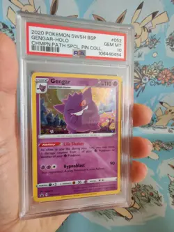 Pokemon Gengar Champion's Path Special Pin Coll. Holo Promo SWSH052 PSA 10 - Image 2