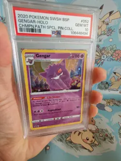 Pokemon Gengar Champion's Path Special Pin Coll. Holo Promo SWSH052 PSA 10 - Image 4