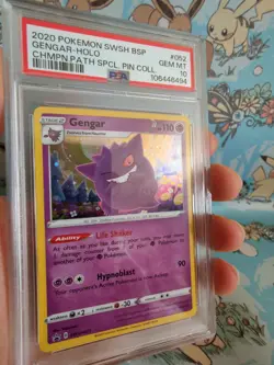 Pokemon Gengar Champion's Path Special Pin Coll. Holo Promo SWSH052 PSA 10 - Image 5