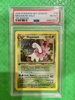 Meganium 1st Edition - 10/111 - Holo - PSA 8 - Neo Genesis - Pokemon TCG - Image 1