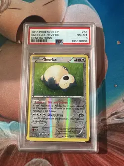 2016 POKEMON XY GENERATIONS #58 SNORLAX-REVERSE FOIL PSA 8 - Image 1
