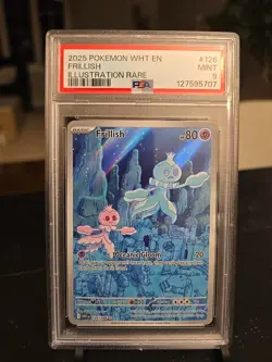 2025 POKEMON WHT EN-WHITE FLARE ILLUSTRATION RARE #126 FRILLISH PSA 9 - Image 1