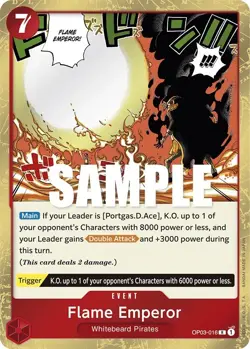 OP03-016 Flame Emperor 🔴 Rare One Piece CCG Pillars of Strength - Image 1