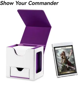 Mage Tech White/Purple Card Deck Box for MTG Commander - Image 4