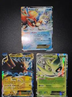 EX Lot Bundle Bulk Set 3x Ultra Rare BW Holo Keldeo Sheen Celebi Pokemon Card - Image 2