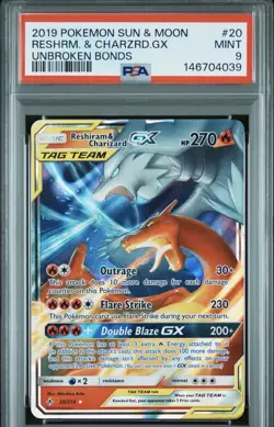 Reshiram and Charizard Tag Team GX Ultra Rare Card 20/214 - Image 1