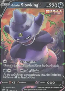 Pokemon TCG - Galarian Slowking V 099/198 Holo Rare V Chilling Reign - 1089 - Image 1