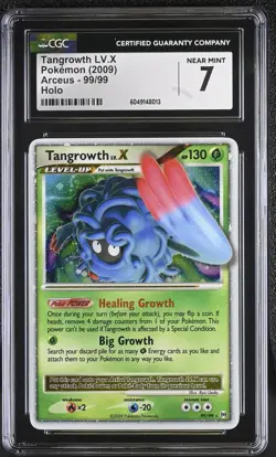CGC 7 Pokemon TCG 2009 Arceus #99/99 Tangrowth LV. X Holo - Image 1