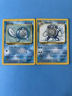 Poliwag #59/102 + Poliwhirl #38/102 - Base Set Pokemon Cards - Image 1