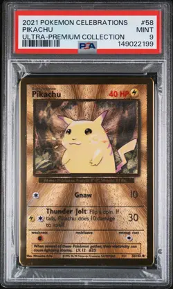 2021 Gold Metal Pikachu Pokemon Celebrations Ultra Premium Collection UPC PSA 9 - Image 1