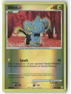 Pokemon Shinx 98/130 Reverse Holo Diamond and Pearl Common - Image 1