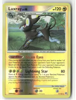 Pokemon Luxray 7/130 Reverse Holo Diamond and Pearl Holo Rare - Image 1
