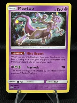 Pokemon Mewtwo SM214 Sun & Moon Promo Holo Basic 120 HP English Card - Image 1