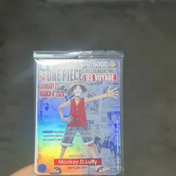 Bandai Namco One Piece CCG Monkey.D.Luffy US Voyage Promo Holo Card P-055 - Image 4