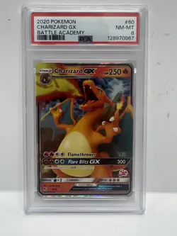 Pokemon TCG Charizard GX 60 Battle Academy Holo PSA Graded 8 Card - Image 1