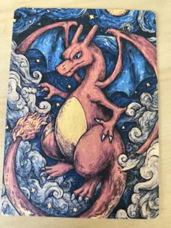 Van Gogh ART STYLE Charizard Fan Full Art Pokemon Custom Card/perfect bookmark - Image 1