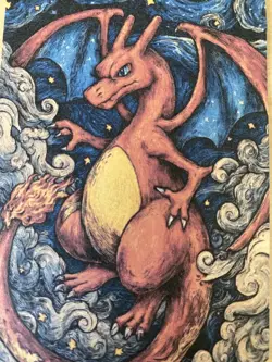 Van Gogh ART STYLE Charizard Fan Full Art Pokemon Custom Card/perfect bookmark - Image 2