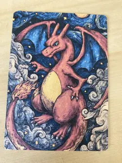Van Gogh ART STYLE Charizard Fan Full Art Pokemon Custom Card/perfect bookmark - Image 4
