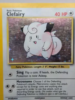 Pokemon TCG Base Set Clefairy Holo Card 5/102 - MP Condition - Image 2