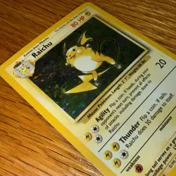 Pokemon TCG Card Raichu Base Set Holo Rare Card 14/102 HP - Image 3