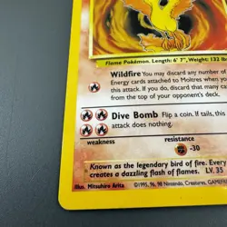 Pokemon Moltres 70HP Fossil 12/62 Holo Rare Basic Card Unlimited - Image 5