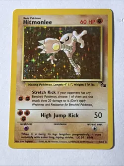 Hitmonlee 7/62 Fossil Holo Pokemon TCG MP Awesome Card 🔥 - Image 1