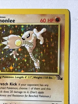 Hitmonlee 7/62 Fossil Holo Pokemon TCG MP Awesome Card 🔥 - Image 3