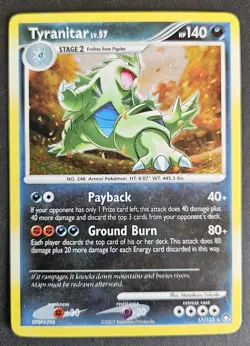 Tyranitar Lv. 57 17/123 Rare Holo Mysterious Treasures Pokemon TCG HP - Image 1