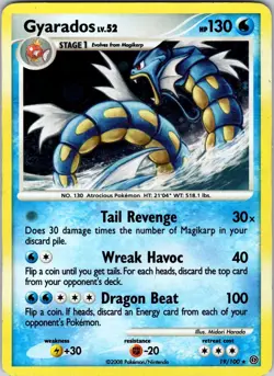 Gyarados - 19/100 (DP Stormfront) 019/100 Deck Exclusives Pokemon MP Holo - Image 1