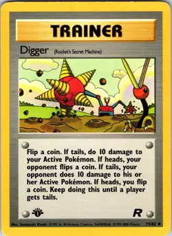 Digger (Rocket's Secret Machine) 75/82 Team Rocket Pokemon LP 1st Edition - Image 1