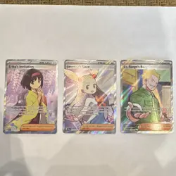 Pokemon TCG Lot of 3 Trainer Erika Jasmine Lt. Sur… - Image 1