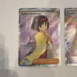 Pokemon TCG Lot of 3 Trainer Erika Jasmine Lt. Sur… - Image 2