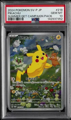 2024 POKEMON JPN SV-P PROMO #218 PIKACHU PSA 10 - Image 1