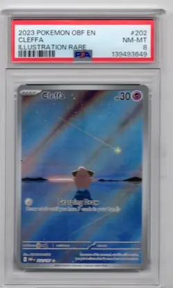 2023 POKEMON OBF EN-OBSIDIAN FLAMES ILLUSTRATION RARE #202 CLEFFA PSA 8 - Image 3